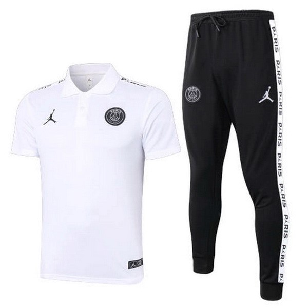 Polo Conjunto Completo Paris Saint Germain 2020 2021 Blanco Negro